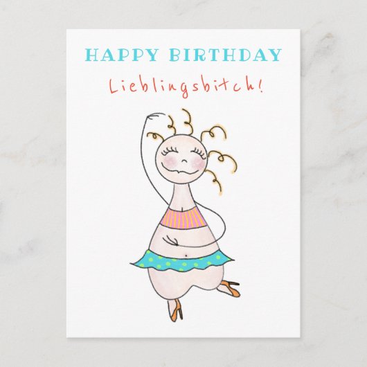Postkarte Geburtstag Happy Birthday Lieblingsbitch (Vorderseite)