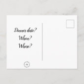 Postkarte - Gedanken: Abendessen Datum? Wann? Wo? (Rückseite)
