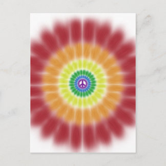 Postkarte, Gefärbte Krawatte Rainbow Peace Sign Ex Postkarte