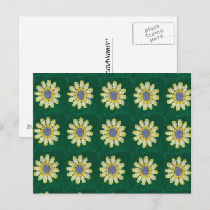 Postkarte - Gelbes Gänseblümchen Afghan Muster