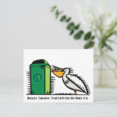 Postkarte: "Gerecycelt, konservieren" Postkarte (Stehend Vorderseite)