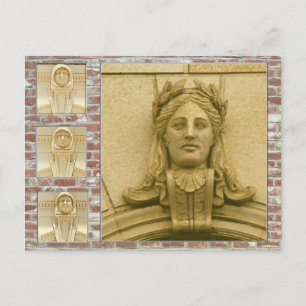 Postkarte - Gesichter auf Gebäude
