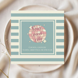 Postkarte gestreift personalisierbarer Ortsname Po