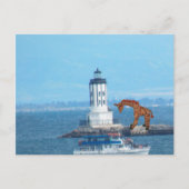 Postkarte - Giraffe bei LA Harbour Light (Vorderseite)