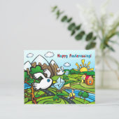 Postkarte "Glücklich Postüberqueren!" (Stehend Vorderseite)