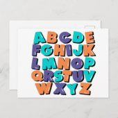 Postkarte - Glückliche Buchstaben (Vorne/Hinten)