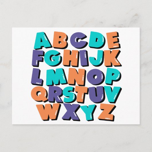 Postkarte - Glückliche Buchstaben (Vorderseite)