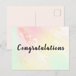 Postkarte Glückwünsche Aquarelle Pastel