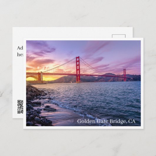 Postkarte - Golden Gate Bridge, CA (Vorne/Hinten)