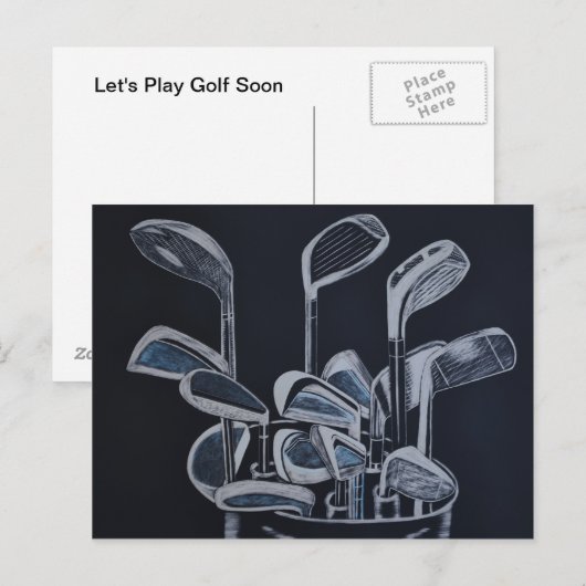 Postkarte "Golf Outning Notice" (Vorne/Hinten)