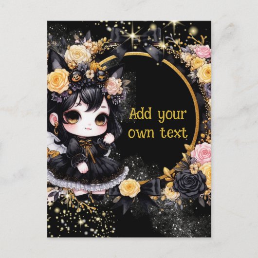 POSTKARTE | Goth Girls Kawaii Chibi Niedlich Custo (Vorderseite)