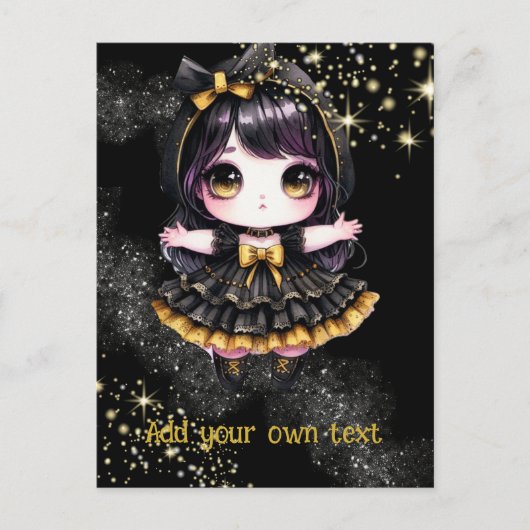 POSTKARTE | Goth Girls Kawaii Chibi Niedlich Custo (Vorderseite)