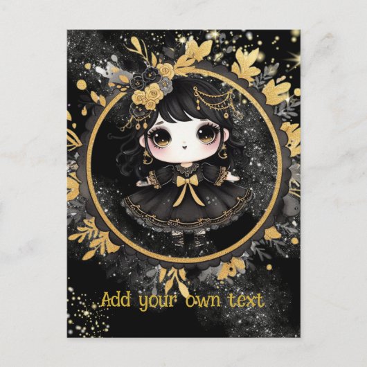 POSTKARTE | Goth Girls Kawaii Chibi Niedlich Custo (Vorderseite)