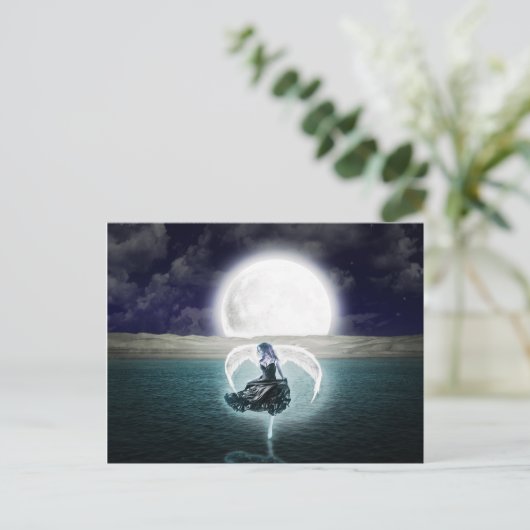 Postkarte "Goth Moon Engel" (Stehend Vorderseite)
