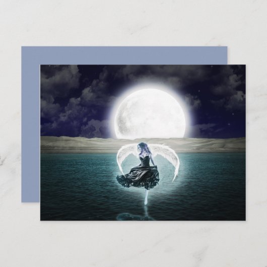 Postkarte "Goth Moon Engel" (Vorne/Hinten)