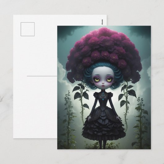 Postkarte - Gothic Flowers (Vorne/Hinten)