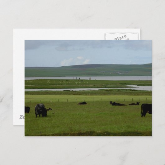 Postkarte Gravierung Orkney (Vorne/Hinten)