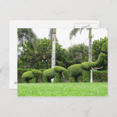 Postkarte Grüne Elefanten Skulpturen (Vorne/Hinten)