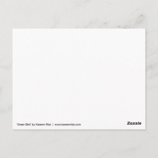 Postkarte "Grüner Vogel" (Rückseite)