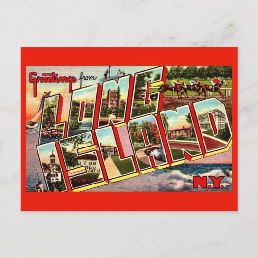 Postkarte Gruß aus Long Island (Vorderseite)