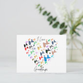 Postkarte Guadeloupe - Mehrfarbiges Herzmuster (Stehend Vorderseite)