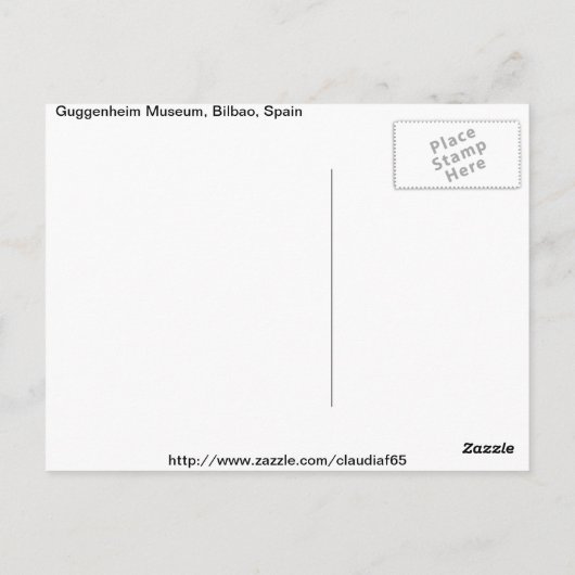 Postkarte Guggenheim (Rückseite)