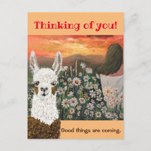 Postkarte.  Gute Dinge Kommen Mama Llama Postk Postkarte