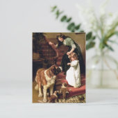 Postkarte:  Gute Nacht - mit Bernhardiner Postkarte (Stehend Vorderseite)