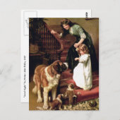 Postkarte: Gute Nacht - mit Bernhardiner Postkarte (Vorne/Hinten)