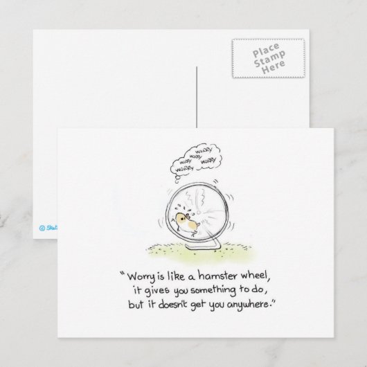 Postkarte "Hamsterrad" (Vorne/Hinten)