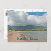 Postkarte, "HANALEI BEACH, KAUAI" Postkarte (Vorne/Hinten)