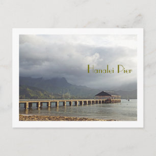 Postkarte, "HANALEI PIER MIT ÜBERSCHREITENDEN SCHL Postkarte