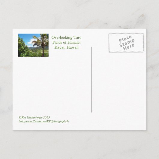 POSTKARTE, HANALEI ÜBERSEHEN (ÜBERBLICK ÜBER DAS T POSTKARTE (Rückseite)