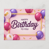 Postkarte Happy Birthday (Vorderseite)