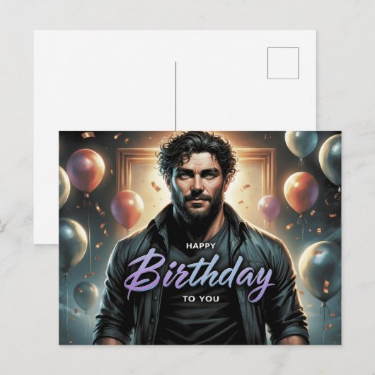 Postkarte Happy Birthday 2026 -4 (Vorne/Hinten)