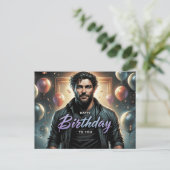 Postkarte Happy Birthday 2026 -4 (Stehend Vorderseite)