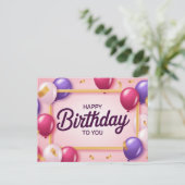 Postkarte Happy Birthday 2026 -7 (Stehend Vorderseite)