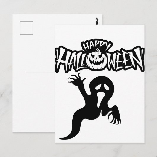 Postkarte Happy Halloween (Vorne/Hinten)