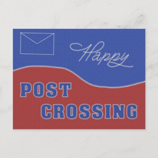 Postkarte "Happy Postcross! Stitches" (Vorderseite)