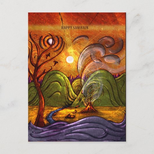 Postkarte "Happy Samhain" (Vorderseite)