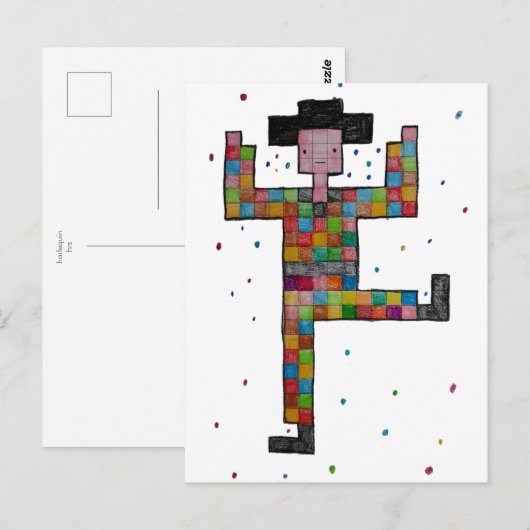 Postkarte _ Harlequin (Vorne/Hinten)