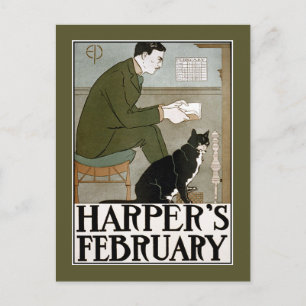 Postkarte: Harper's Februar von Edward Penfield Postkarte