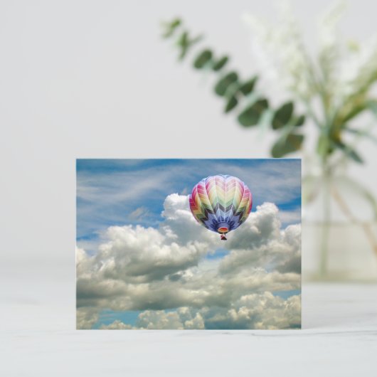 Postkarte - Heißluftballon in Wolken (Stehend Vorderseite)