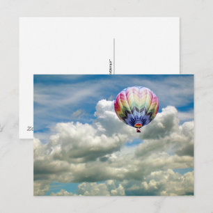 Postkarte - Heißluftballon in Wolken