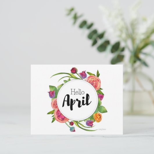 Postkarte Hello April (Stehend Vorderseite)