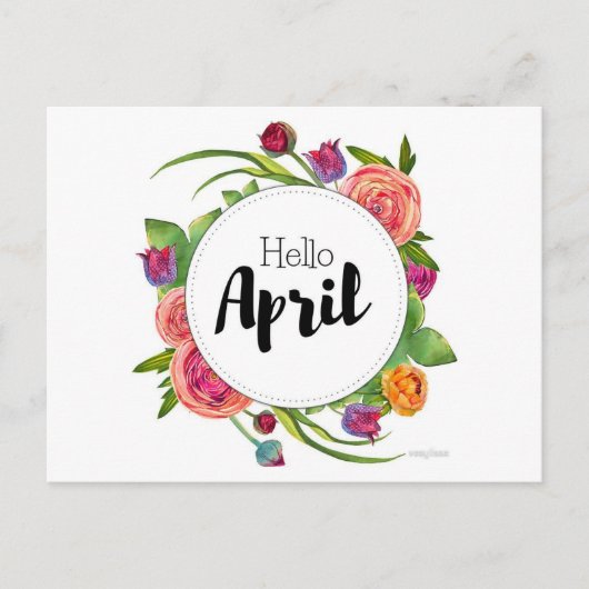 Postkarte Hello April (Vorderseite)