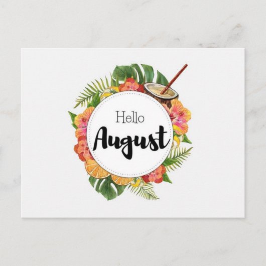 Postkarte Hello August (Vorderseite)