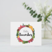 Postkarte Hello Dezember (Stehend Vorderseite)