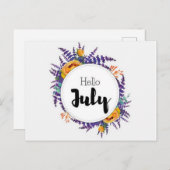 Postkarte Hello July (Vorne/Hinten)