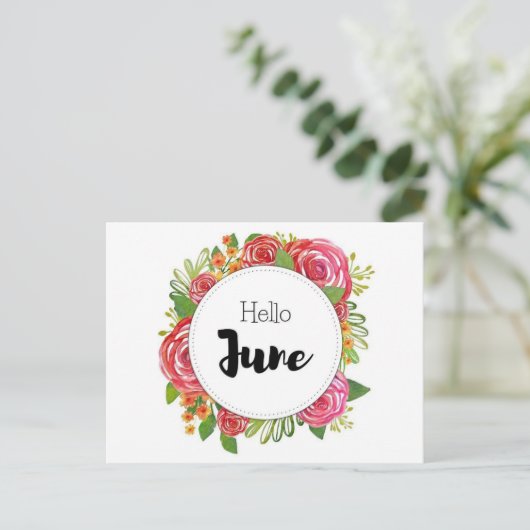 Postkarte Hello June (Stehend Vorderseite)
